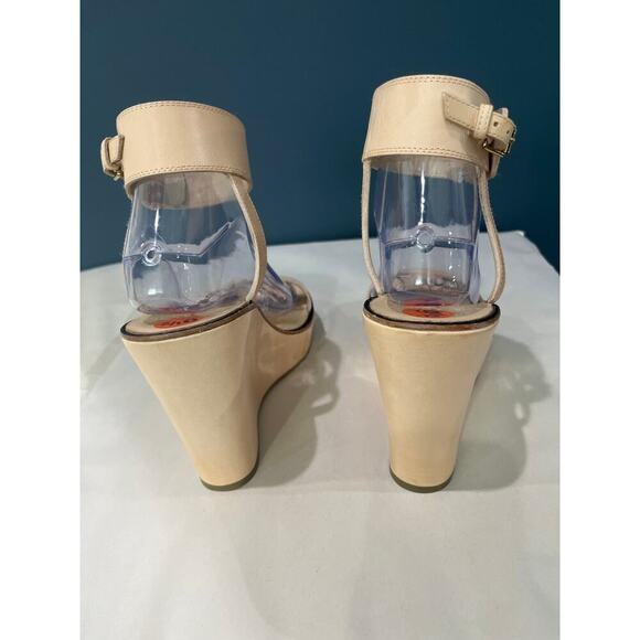 Elizabeth and James NUDE E-Brit Wedge Sandal SZ 9.5 - Picture 4 of 5
